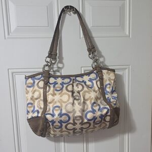 Coach Alexandra Chain Link Clover Signature C Shoulder Bag